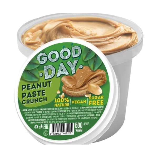 GOOD DAY Арахисовая паста хрустящая 300g