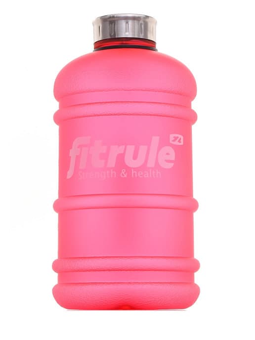 FitRule Бутыль прорезиненная металлическая крышка 2,2L (Розовая)