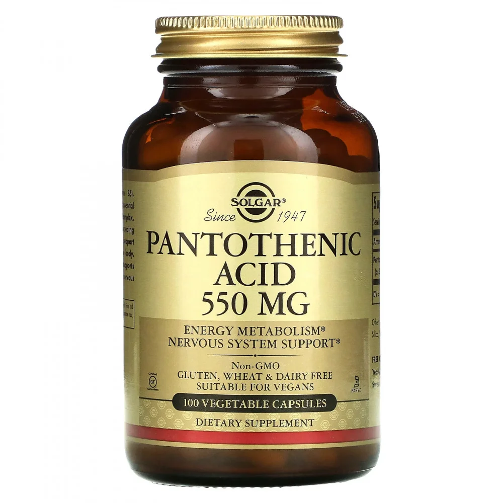 Solgar Pantothenic Acid 550 mg 100 vcaps