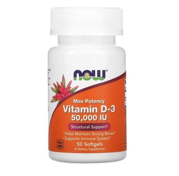 NOW Vitamin D-3 50000iu 50 softgels