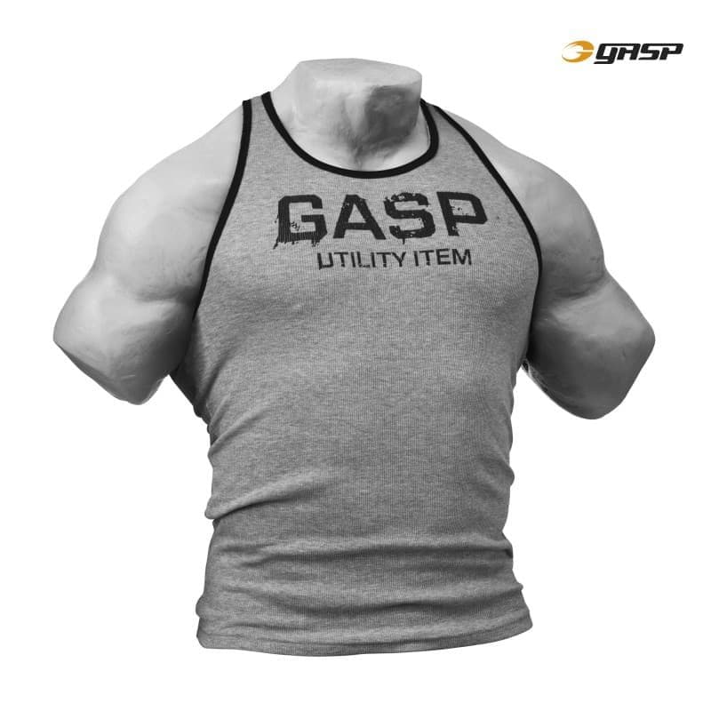 GASP Майка для тренировок Ribbed T-Back Grey