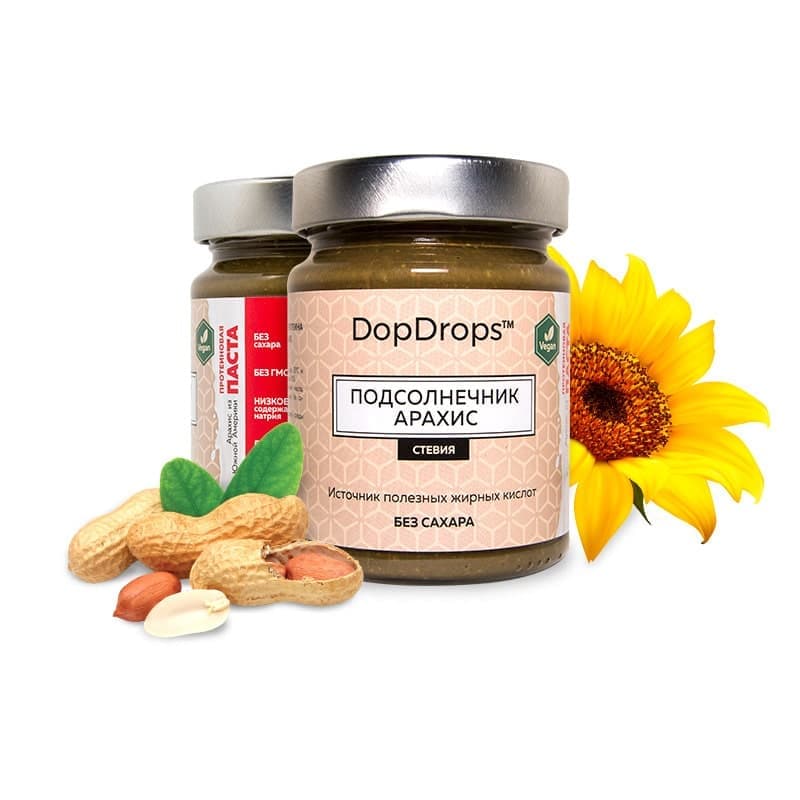 DopDrops Протеиновая Паста Подсолнечник-Арахис 265g