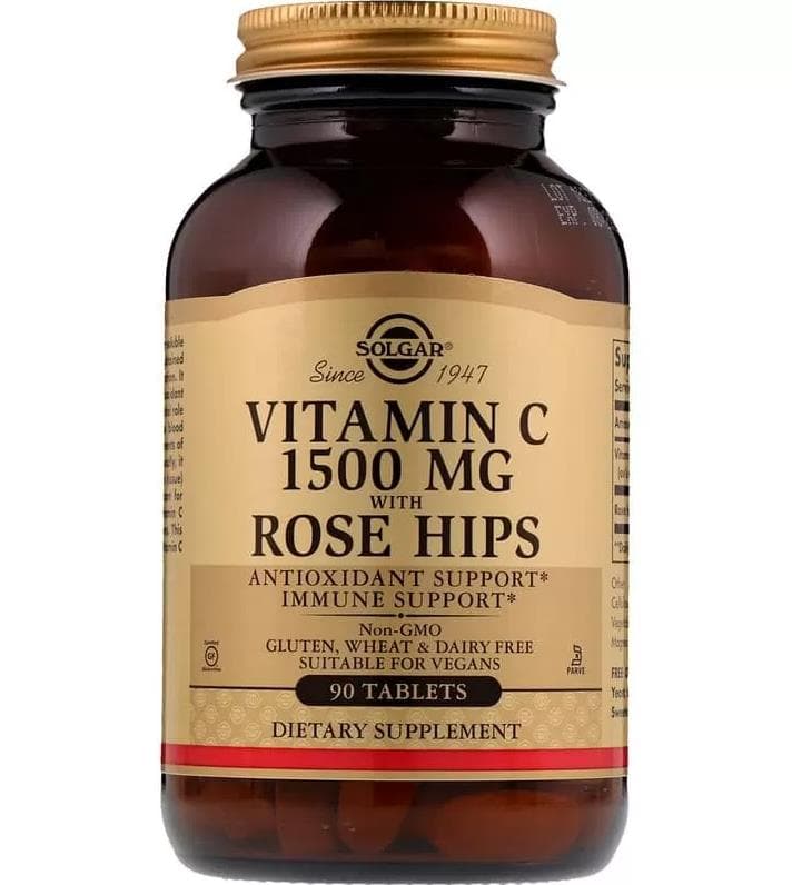 Solgar Vitamin C 1500 mg with Rose Hips 180 tabs