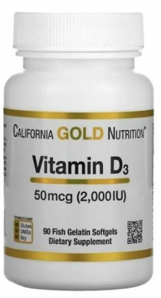California Gold Nutrition Vitamin D3 2000 МЕ 90 softgels